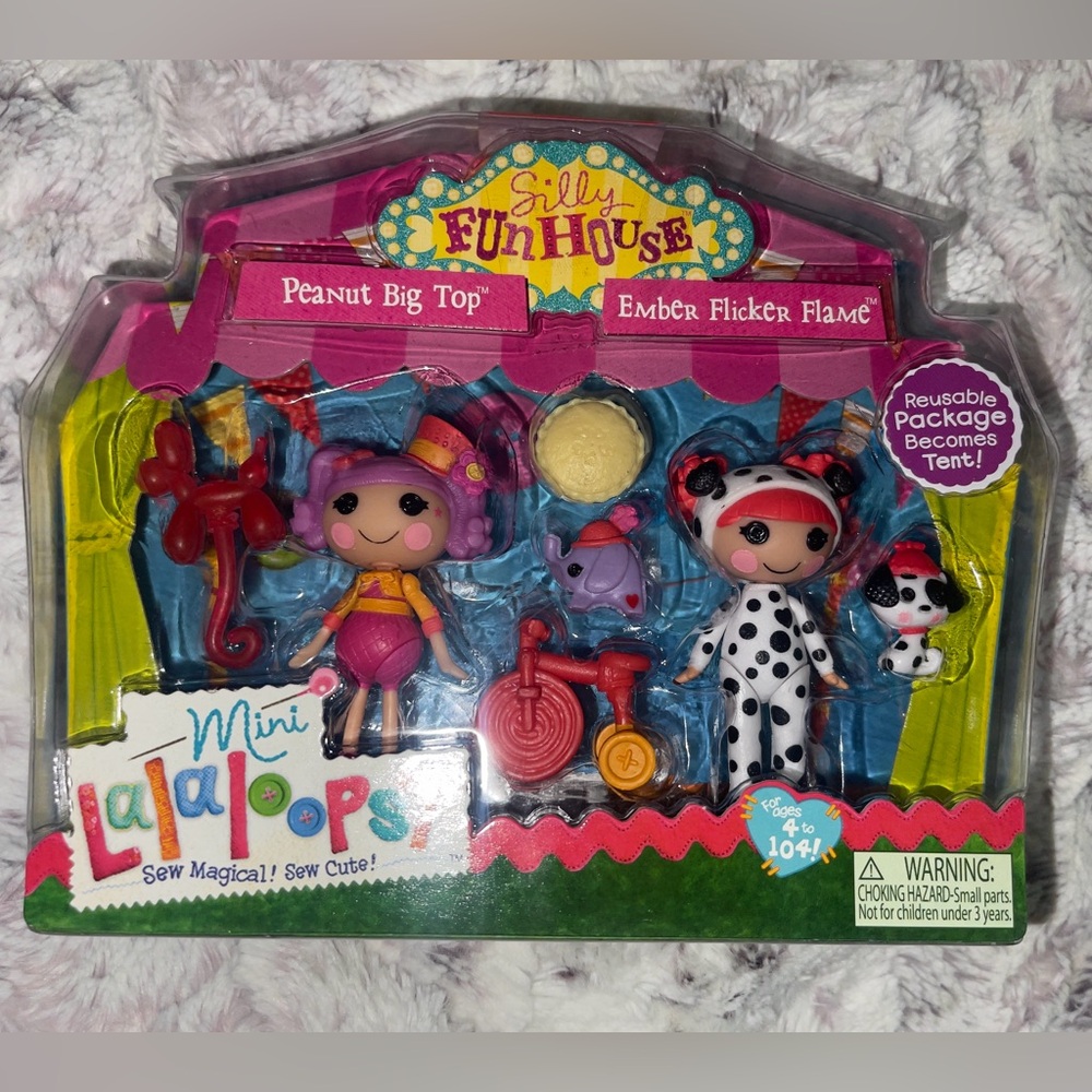 Lalaloopsy Mini Silly Funhouse Peanut Big Top & Ember Flicker Flame Playset NIB